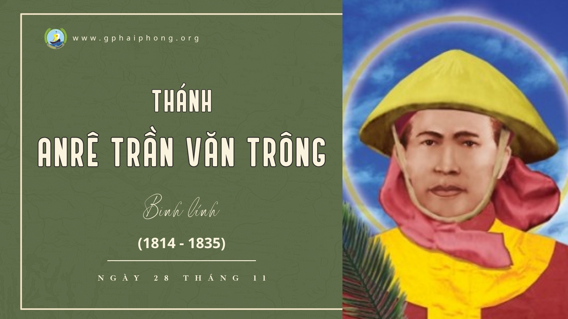 Thánh Anrê Trần Văn Trông, tử đạo ngày 28 tháng 11 năm 1835